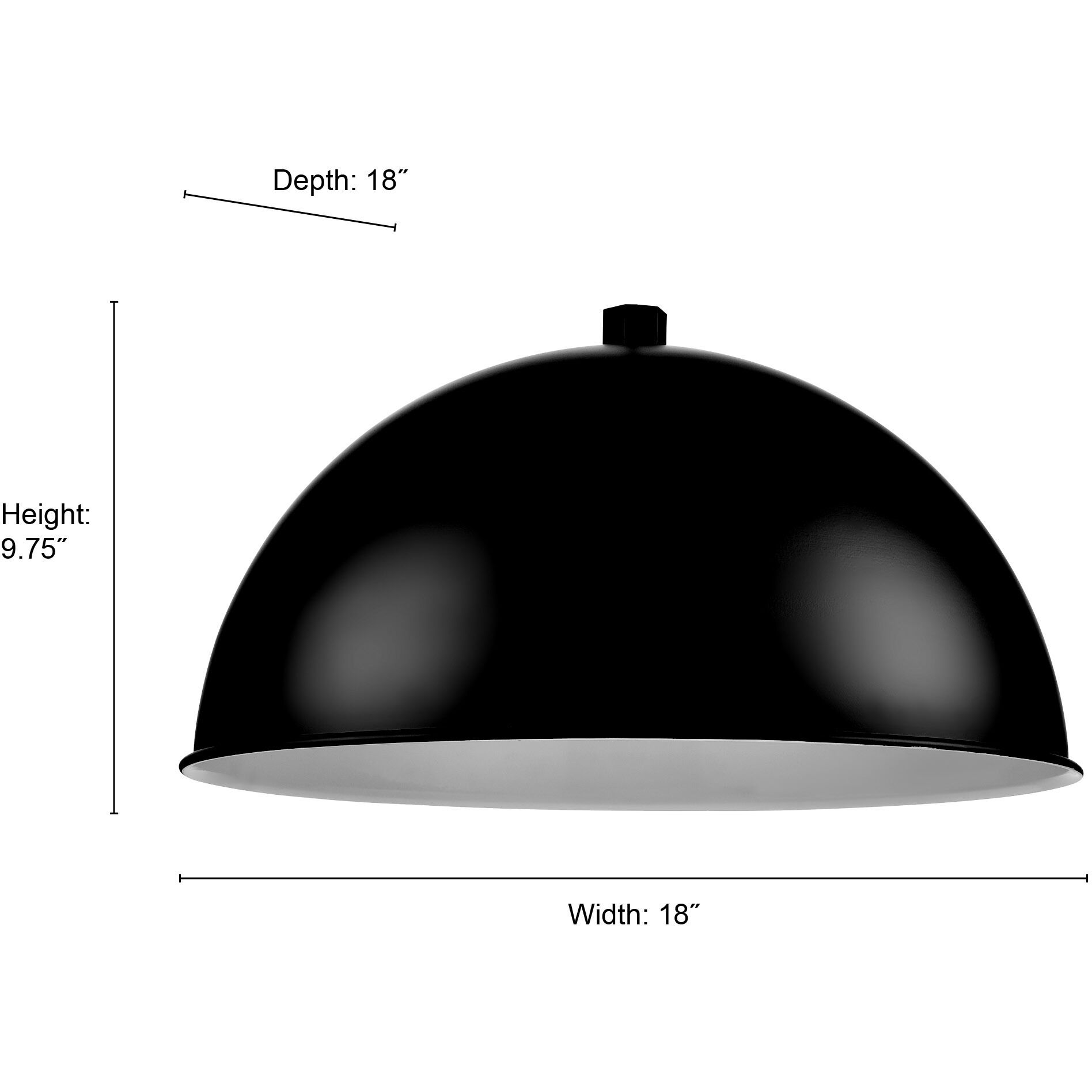 R Series Satin Black 18 inch Wide Deep Bowl Warehouse Shade